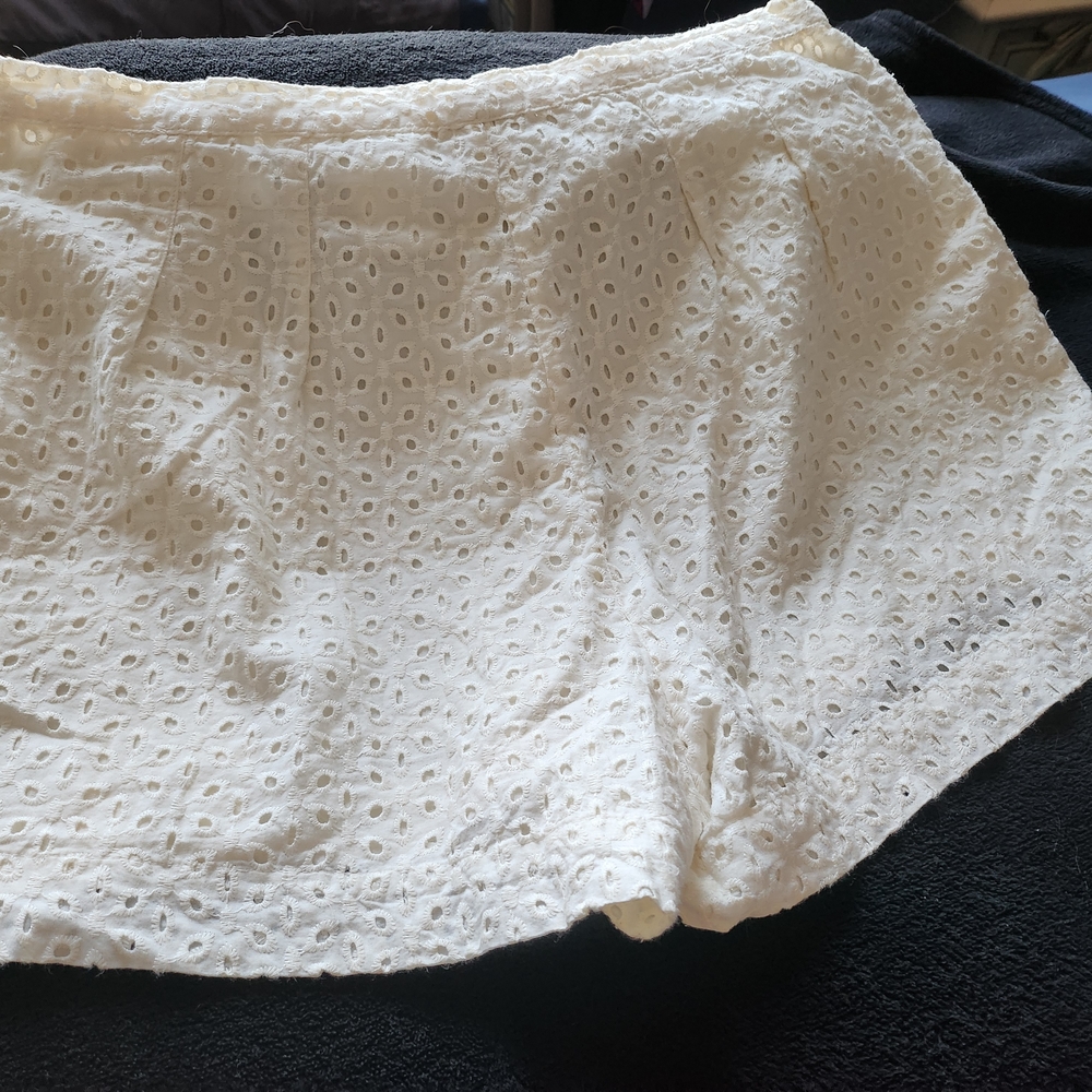 White Eyelet Lace Shorts